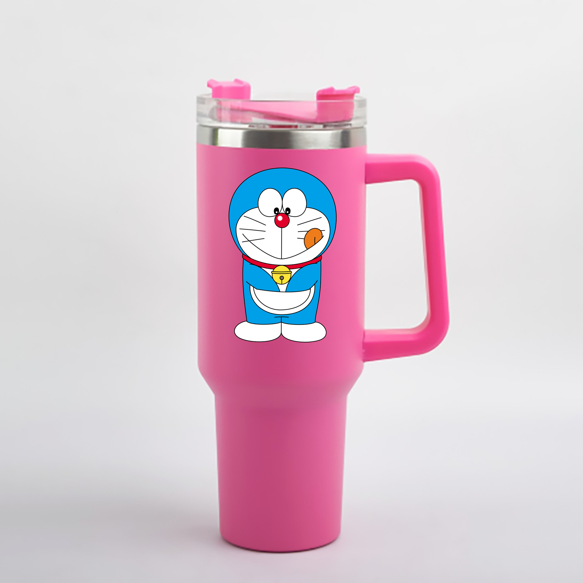 （画像用） ドラえもん Doraemon 1200mL車用タンブラー - クリスタルステッカー（プラスチックストロー付き）